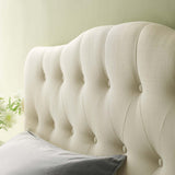 Annabel Full Upholstered Fabric Headboard Ivory MOD-5156-IVO