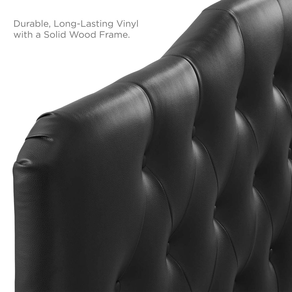 Annabel Full Upholstered Vinyl Headboard Black MOD-5157-BLK