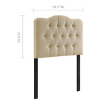 Annabel Twin Upholstered Fabric Headboard Beige MOD-5160-BEI