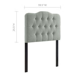 Annabel Twin Upholstered Fabric Headboard Gray MOD-5160-GRY