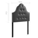 Sovereign Twin Upholstered Vinyl Headboard Black MOD-5169-BLK