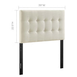 Emily Twin Upholstered Fabric Headboard Ivory MOD-5176-IVO