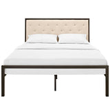 Modway Furniture Mia Queen Fabric Bed 0423 Brown Beige MOD-5182-BRN-BEI-SET