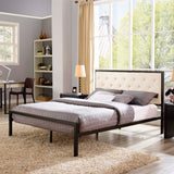 Modway Furniture Mia Queen Fabric Bed 0423 Brown Beige MOD-5182-BRN-BEI-SET