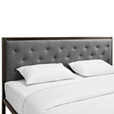 Mia King Fabric Bed Brown Gray MOD-5184-BRN-GRY-SET