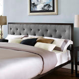 Mia King Fabric Bed Brown Gray MOD-5184-BRN-GRY-SET