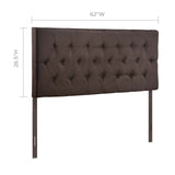 Clique Queen Upholstered Fabric Headboard Dark Brown MOD-5202-DBR