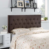 Clique Queen Upholstered Fabric Headboard Dark Brown MOD-5202-DBR