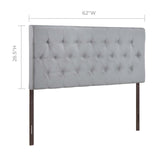 Clique Queen Upholstered Fabric Headboard Sky Gray MOD-5202-GRY