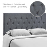 Clique Queen Upholstered Fabric Headboard Smoke MOD-5202-SMK