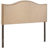Curl Queen Nailhead Upholstered Headboard Cafe MOD-5206-CAF