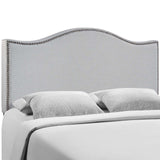Curl Queen Nailhead Upholstered Headboard Sky Gray MOD-5206-GRY