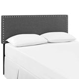 Phoebe Queen Upholstered Fabric Headboard Gray MOD-5386-GRY