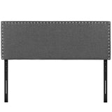 Phoebe Queen Upholstered Fabric Headboard Gray MOD-5386-GRY