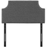 Laura Twin Upholstered Fabric Headboard Gray MOD-5390-GRY