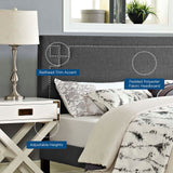 Josie Full Upholstered Fabric Headboard Gray MOD-5400-GRY