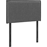 Camille Twin Upholstered Fabric Headboard Gray MOD-5405-GRY