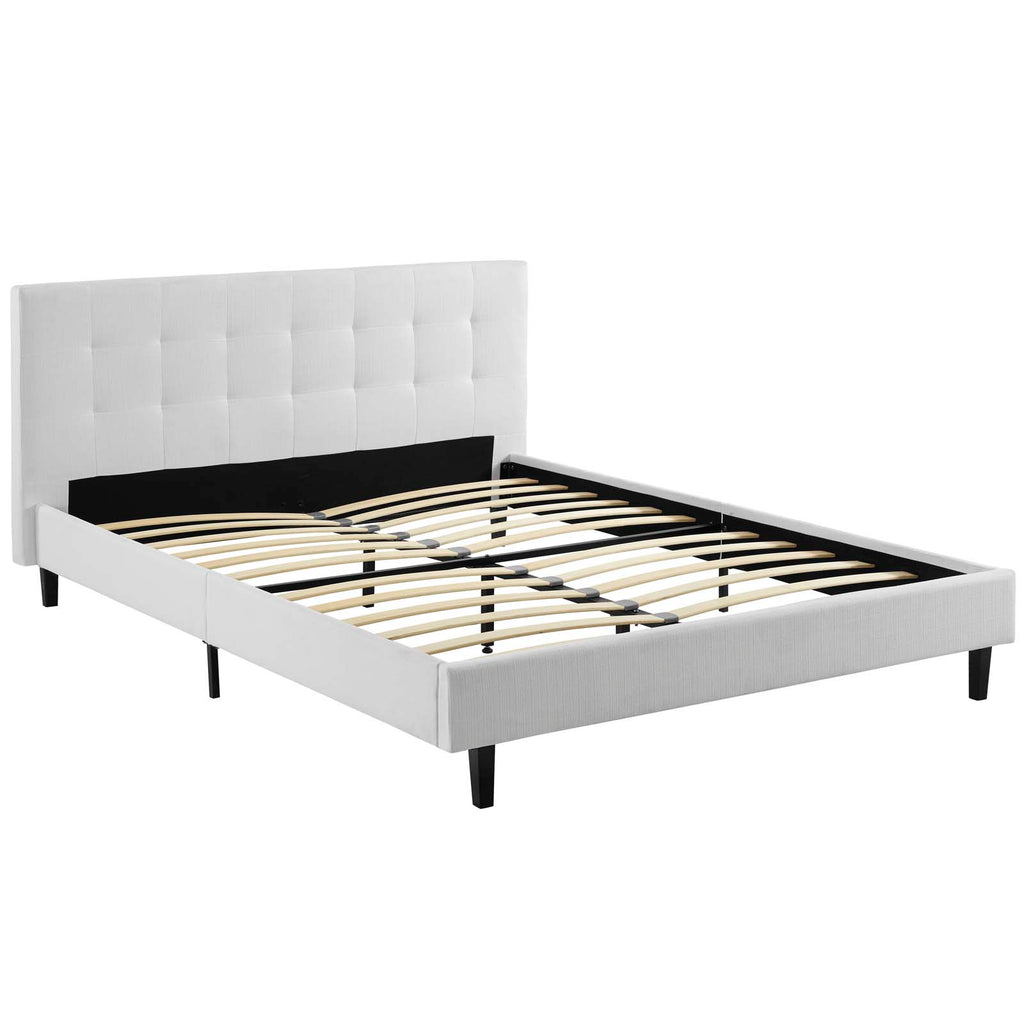 Linnea Queen Fabric Bed White MOD-5426-WHI