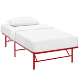 Horizon Twin Stainless Steel Bed Frame Red MOD-5427-RED