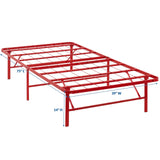 Horizon Twin Stainless Steel Bed Frame Red MOD-5427-RED