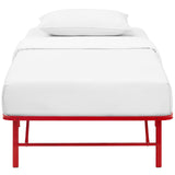 Horizon Twin Stainless Steel Bed Frame Red MOD-5427-RED