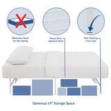 Horizon Full Stainless Steel Bed Frame White MOD-5428-WHI