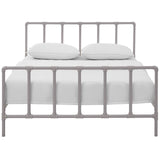 Dower Queen Stainless Steel Bed Gray MOD-5437-GRY