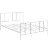 Dower Queen Stainless Steel Bed White MOD-5437-WHI