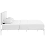 Della King Vinyl Bed MOD-5464-WHI-WHI