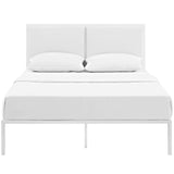 Della King Vinyl Bed MOD-5464-WHI-WHI