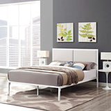 Della King Vinyl Bed MOD-5464-WHI-WHI