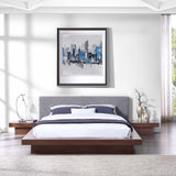 Freja 3 Piece Queen Fabric Bedroom Set Walnut Gray MOD-5492-WAL-GRY-SET