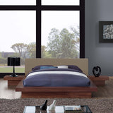 Freja 3 Piece Queen Fabric Bedroom Set Walnut Latte MOD-5492-WAL-LAT-SET