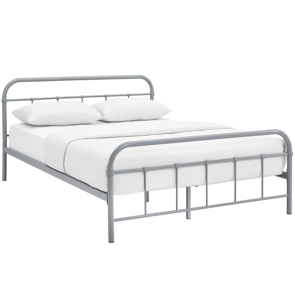 Maisie Queen Stainless Steel Bed Frame Gray MOD-5533-GRY-SET