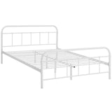 Maisie Queen Stainless Steel Bed Frame White MOD-5533-WHI-SET