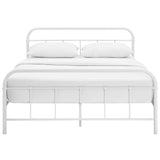 Maisie Queen Stainless Steel Bed Frame White MOD-5533-WHI-SET