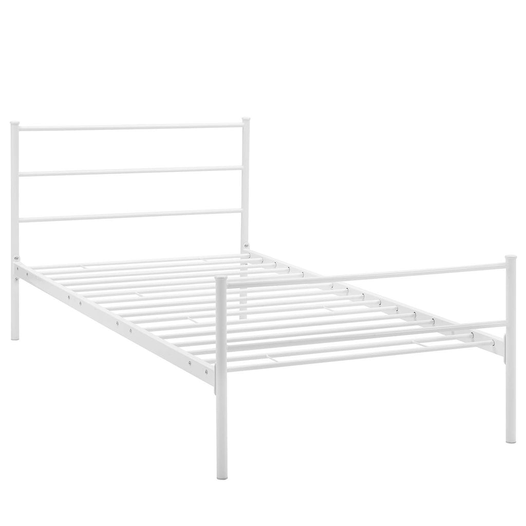 Alina Twin Platform Bed Frame White MOD-5551-WHI-SET
