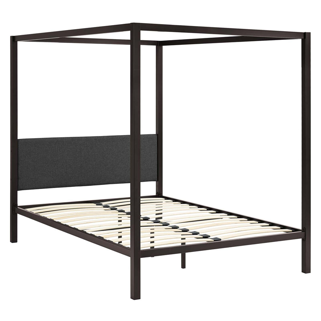 Raina Queen Canopy Bed Frame Brown Gray MOD-5570-BRN-GRY