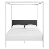 Raina Queen Canopy Bed Frame White Gray MOD-5570-WHI-GRY