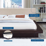 Freja Queen Fabric Platform Bed Cappuccino Beige MOD-5721-CAP-BEI-SET