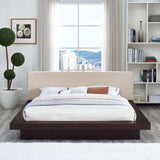 Freja Queen Fabric Platform Bed Cappuccino Beige MOD-5721-CAP-BEI-SET