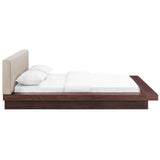 Freja Queen Fabric Platform Bed Walnut Beige MOD-5721-WAL-BEI-SET