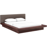 Freja Queen Fabric Platform Bed Walnut Brown MOD-5721-WAL-BRN-SET