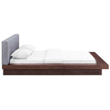 Freja Queen Fabric Platform Bed Walnut Gray MOD-5721-WAL-GRY-SET