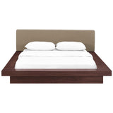 Freja Queen Fabric Platform Bed Walnut Latte MOD-5721-WAL-LAT-SET