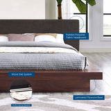 Freja Queen Fabric Platform Bed Walnut Latte MOD-5721-WAL-LAT-SET