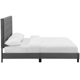 Melanie Twin Tufted Button Upholstered Performance Velvet Platform Bed Gray MOD-5805-GRY