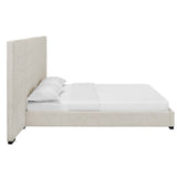 Sierra Queen Upholstered Fabric Platform Bed Beige MOD-5818-BEI