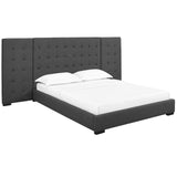 Sierra Queen Upholstered Fabric Platform Bed Gray MOD-5818-GRY