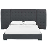 Sierra Queen Upholstered Fabric Platform Bed Gray MOD-5818-GRY